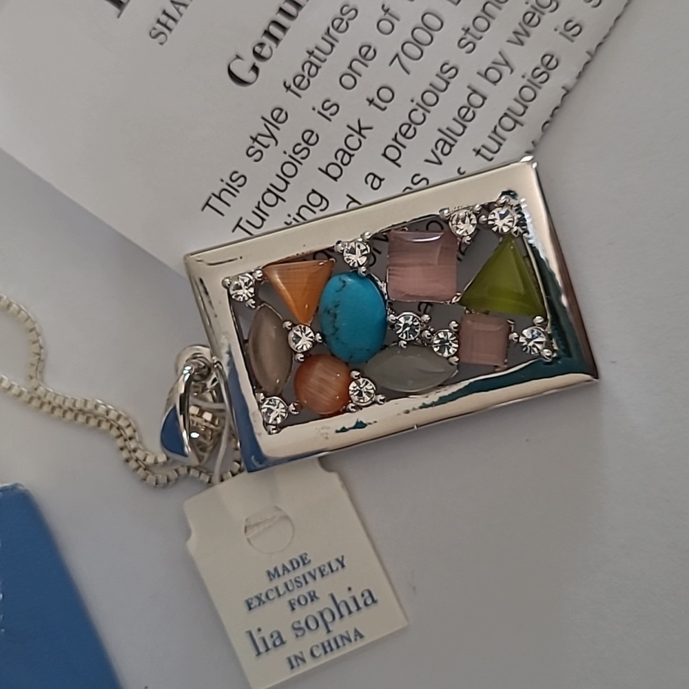 NEW - Lia Sophia Mulit-Stone Necklace - Picture 3 of 12